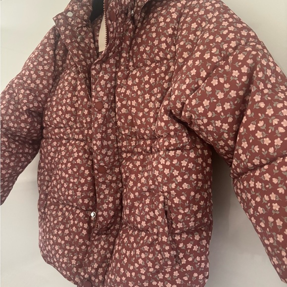 Rylee + Cru Floral Puffer Jacket - Red excellent condition size6-7 - Picture 4 of 4